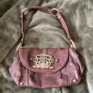 Small Kathy Van Zeeland Metallic Purple Shoulder Bag